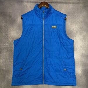 L.L.Bean Vest Mens Large Blue Insulated‎ Quilted Zip Front Puffer Outdoor Hiking